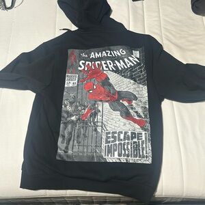 L Black Marvel Spiderman Hoodie